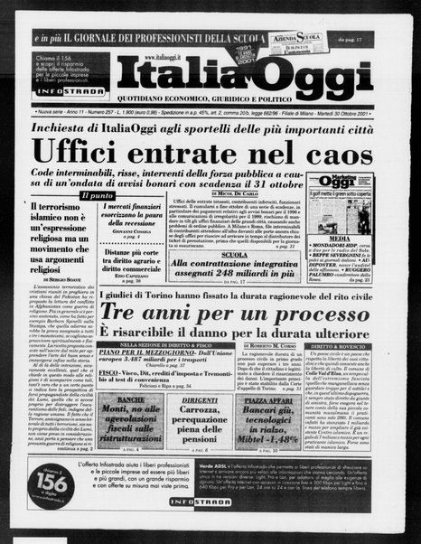 Italia oggi : quotidiano di economia finanza e politica